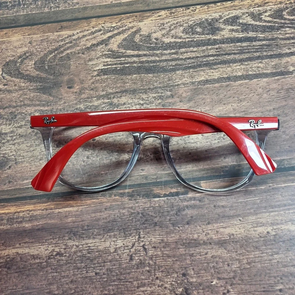 Ray-Ban Junior RB 1601 3812 Kids Eyeglasses Grey‎ Red Square Frames 48-18-130